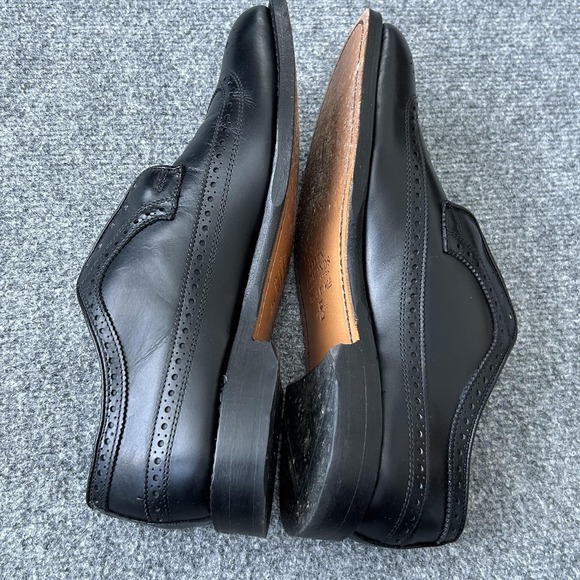 Allen Edmonds McAllister‎ Black Wingtip Oxford Bench Welt Shoes Mens 7.5 D USA main image 13
